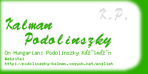 kalman podolinszky business card